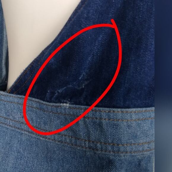 ASOS Denim Patchwork Mini Jumper Overall Dress Size 4 - Picture 10 of 15